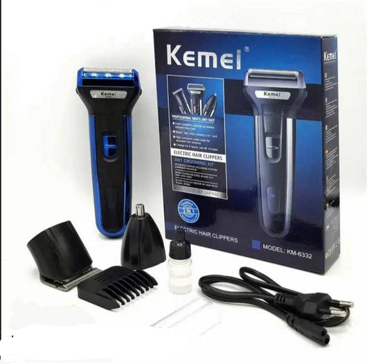 KEMEI 3 In 1 Rechargeable Electric Shaver